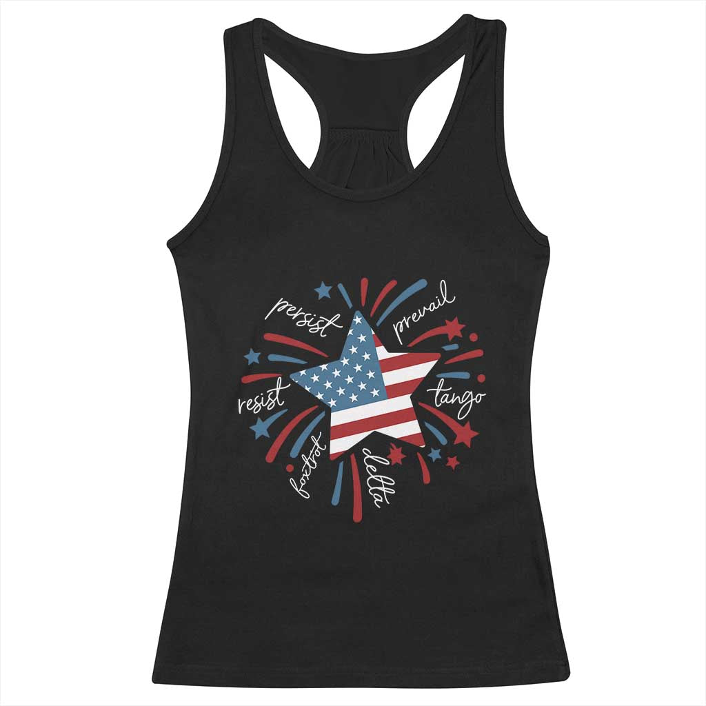 Funny 4th of July Fireworks Foxtrot Delta Tango Racerback Tank Top - Wonder Print Shop