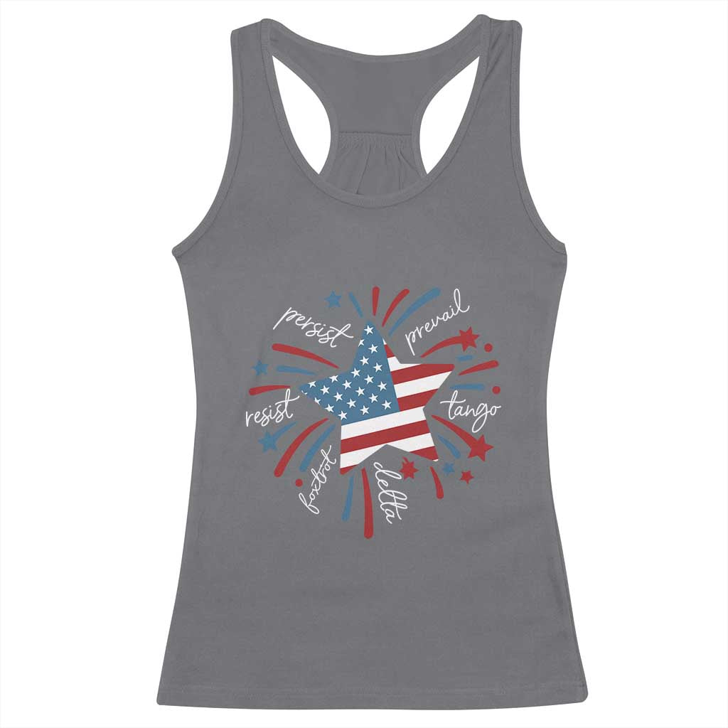 Funny 4th of July Fireworks Foxtrot Delta Tango Racerback Tank Top - Wonder Print Shop
