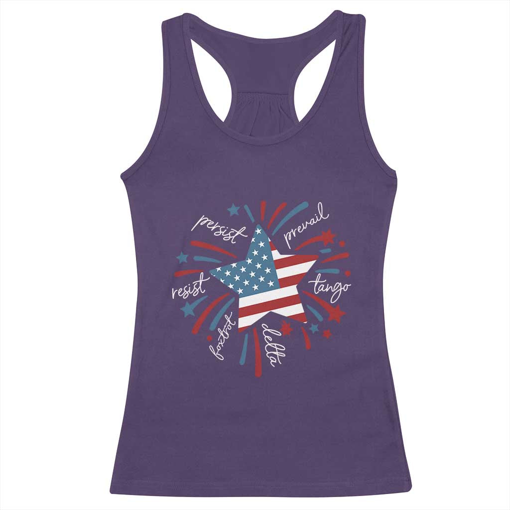 Funny 4th of July Fireworks Foxtrot Delta Tango Racerback Tank Top - Wonder Print Shop