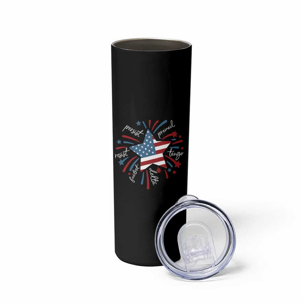 Funny 4th of July Fireworks Foxtrot Delta Tango Skinny Tumbler - Wonder Print Shop