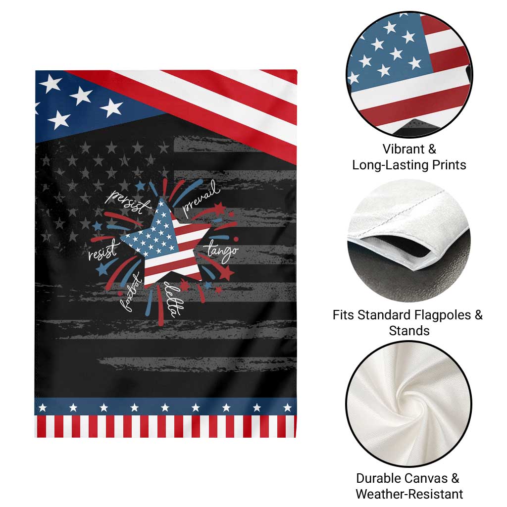 Funny 4th of July Fireworks Foxtrot Delta Tango Garden Flag