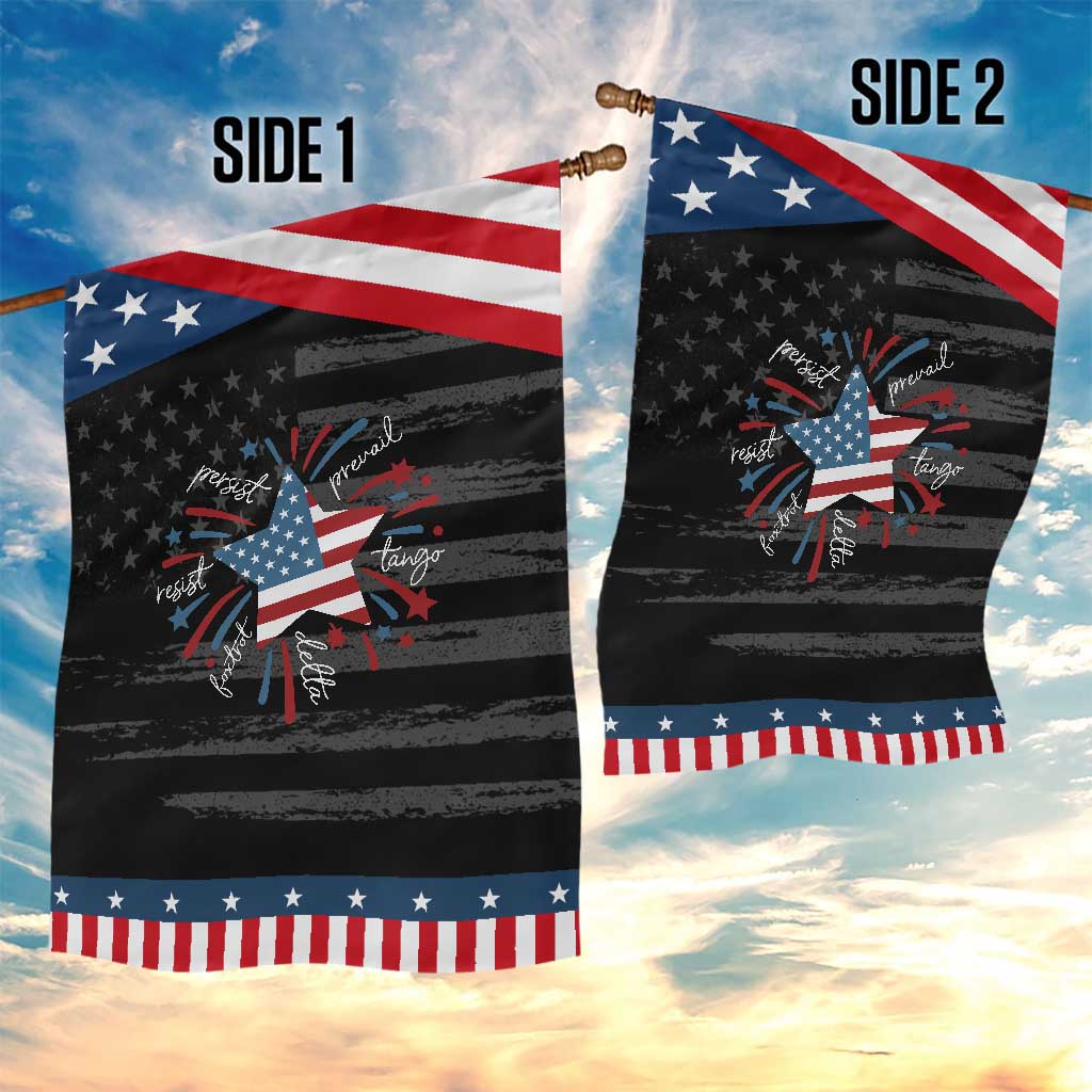 Funny 4th of July Fireworks Foxtrot Delta Tango Garden Flag