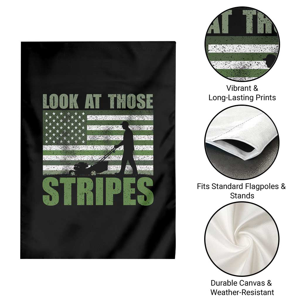 Funny Gardening Lawn Mower Garden Flag Look At Those Stripes American Flag - Wonder Print Shop