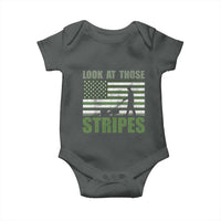Funny Gardening Lawn Mower Baby Onesie Look At Those Stripes American Flag - Wonder Print Shop