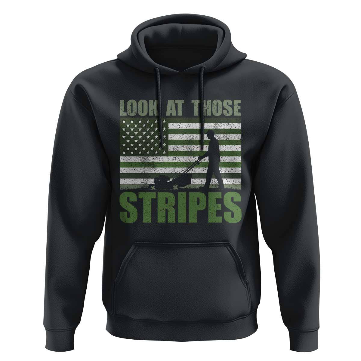 Funny Gardening Lawn Mower Hoodie Look At Those Stripes American Flag - Wonder Print Shop