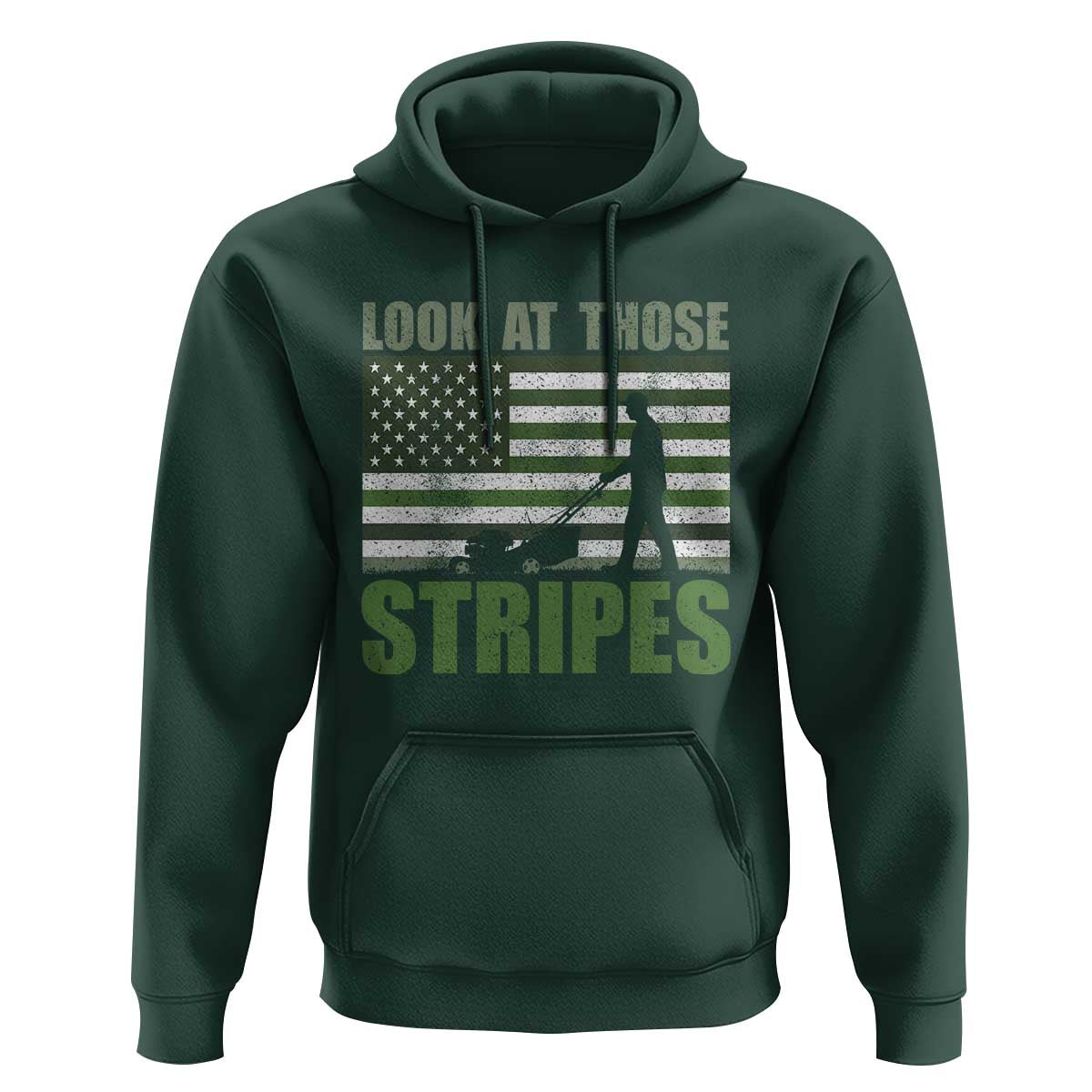 Funny Gardening Lawn Mower Hoodie Look At Those Stripes American Flag - Wonder Print Shop