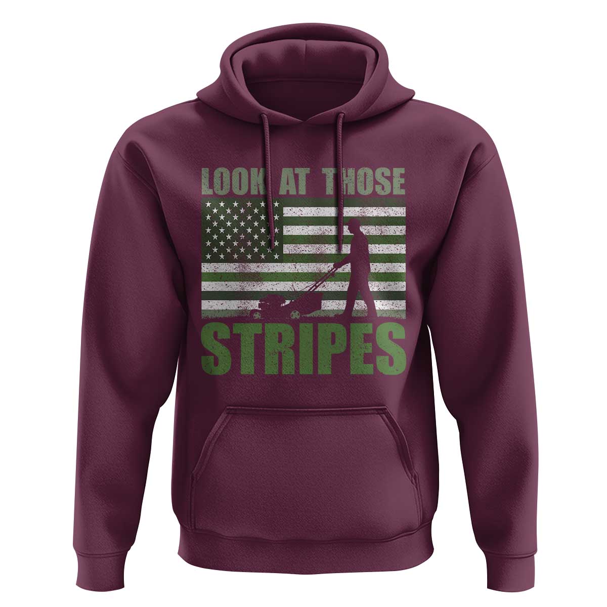Funny Gardening Lawn Mower Hoodie Look At Those Stripes American Flag - Wonder Print Shop