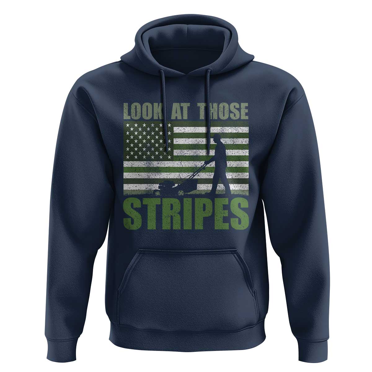 Funny Gardening Lawn Mower Hoodie Look At Those Stripes American Flag - Wonder Print Shop