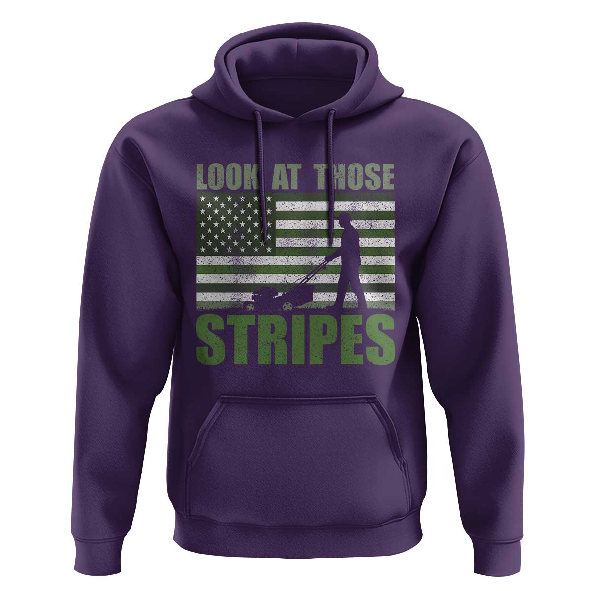Funny Gardening Lawn Mower Hoodie Look At Those Stripes American Flag - Wonder Print Shop