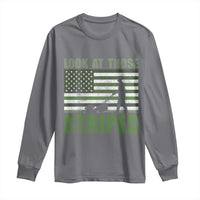 Funny Gardening Lawn Mower Long Sleeve Shirt Look At Those Stripes American Flag - Wonder Print Shop
