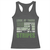 Funny Gardening Lawn Mower Racerback Tank Top Look At Those Stripes American Flag - Wonder Print Shop