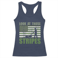 Funny Gardening Lawn Mower Racerback Tank Top Look At Those Stripes American Flag - Wonder Print Shop