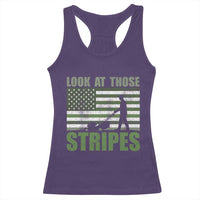 Funny Gardening Lawn Mower Racerback Tank Top Look At Those Stripes American Flag - Wonder Print Shop