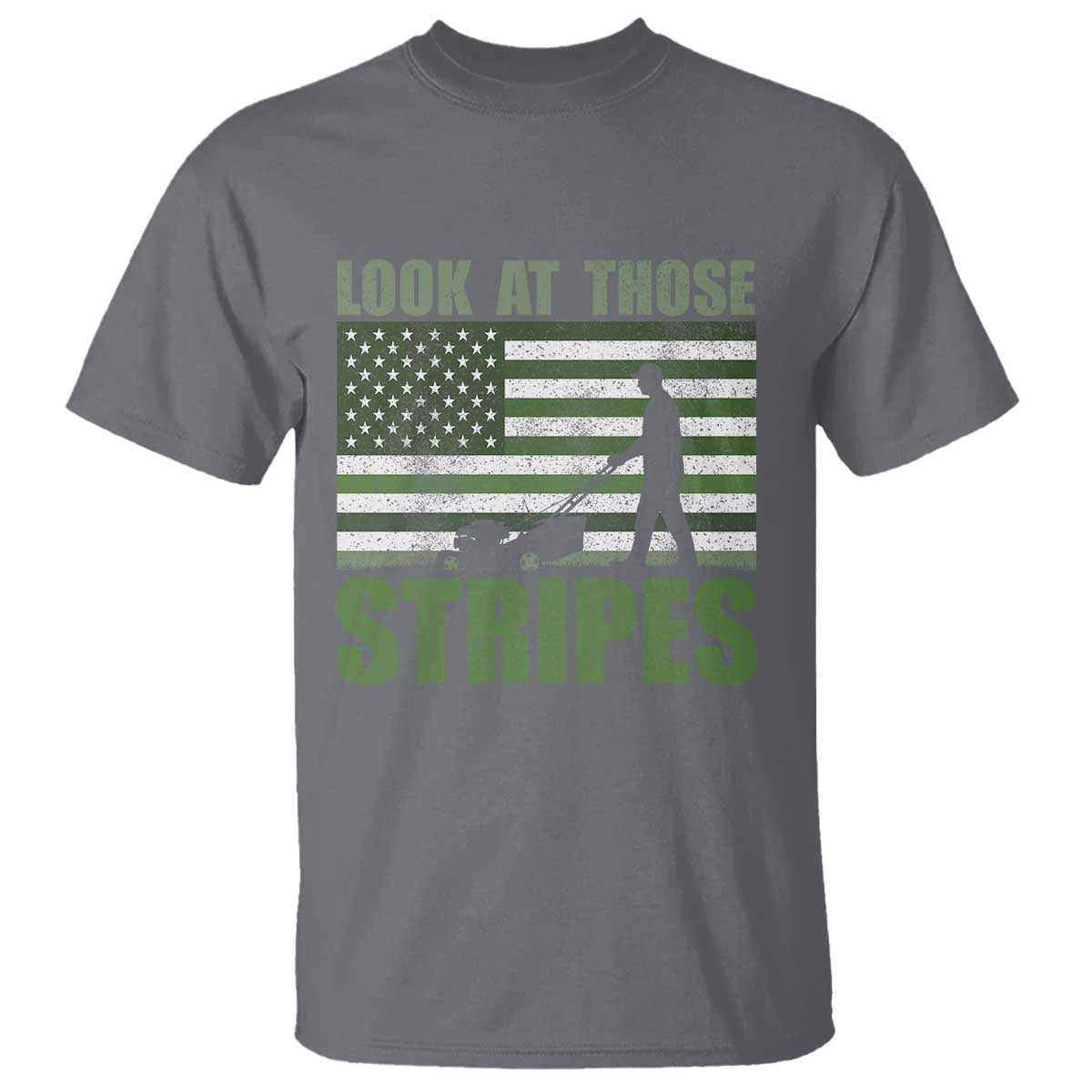Funny Gardening Lawn Mower T Shirt Look At Those Stripes American Flag - Wonder Print Shop