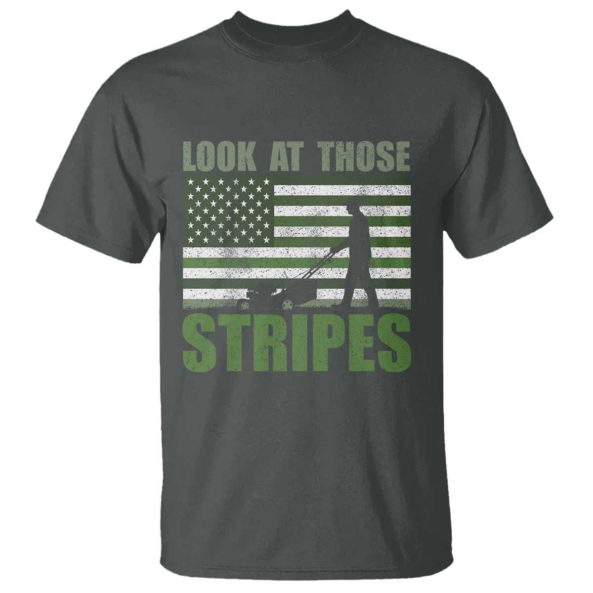 Funny Gardening Lawn Mower T Shirt Look At Those Stripes American Flag - Wonder Print Shop