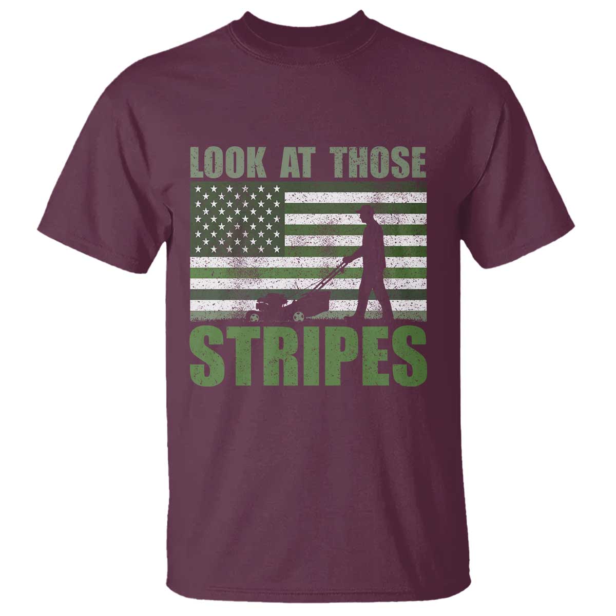 Funny Gardening Lawn Mower T Shirt Look At Those Stripes American Flag - Wonder Print Shop