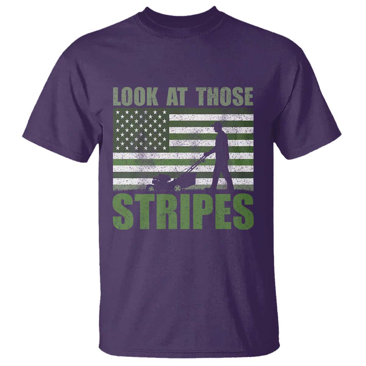 Funny Gardening Lawn Mower T Shirt Look At Those Stripes American Flag - Wonder Print Shop