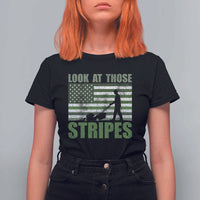 Funny Gardening Lawn Mower T Shirt For Women Look At Those Stripes American Flag - Wonder Print Shop