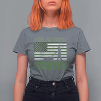 Funny Gardening Lawn Mower T Shirt For Women Look At Those Stripes American Flag - Wonder Print Shop