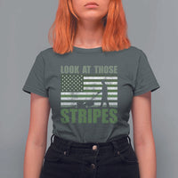 Funny Gardening Lawn Mower T Shirt For Women Look At Those Stripes American Flag - Wonder Print Shop