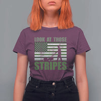 Funny Gardening Lawn Mower T Shirt For Women Look At Those Stripes American Flag - Wonder Print Shop