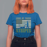 Funny Gardening Lawn Mower T Shirt For Women Look At Those Stripes American Flag - Wonder Print Shop