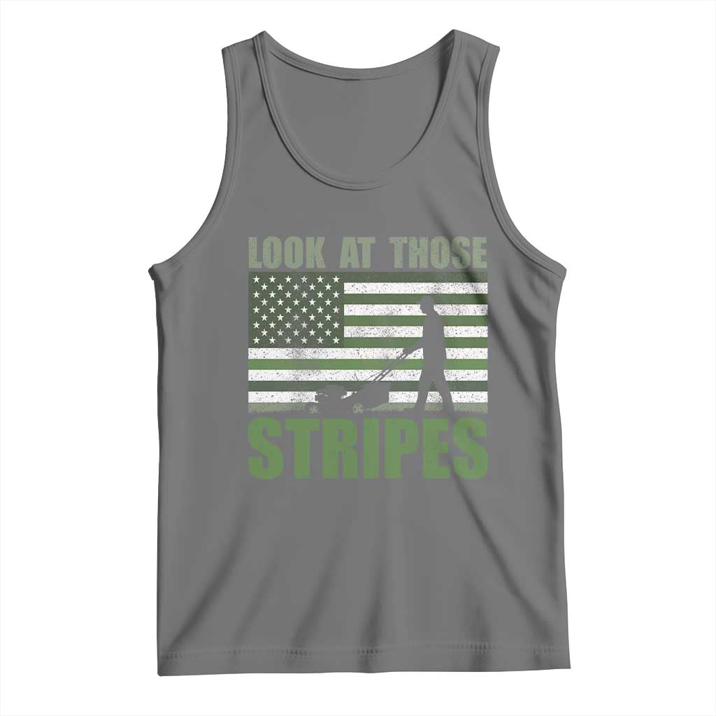 Funny Gardening Lawn Mower Tank Top Look At Those Stripes American Flag - Wonder Print Shop