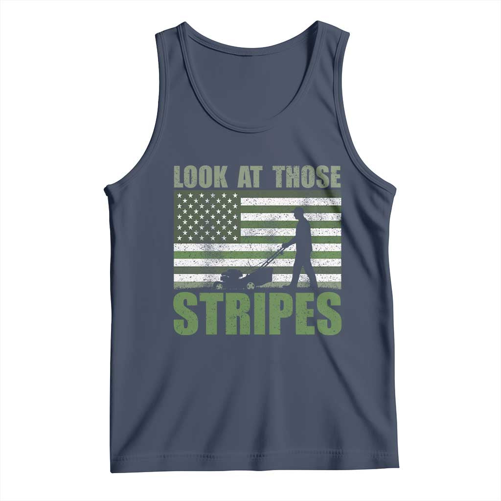 Funny Gardening Lawn Mower Tank Top Look At Those Stripes American Flag - Wonder Print Shop