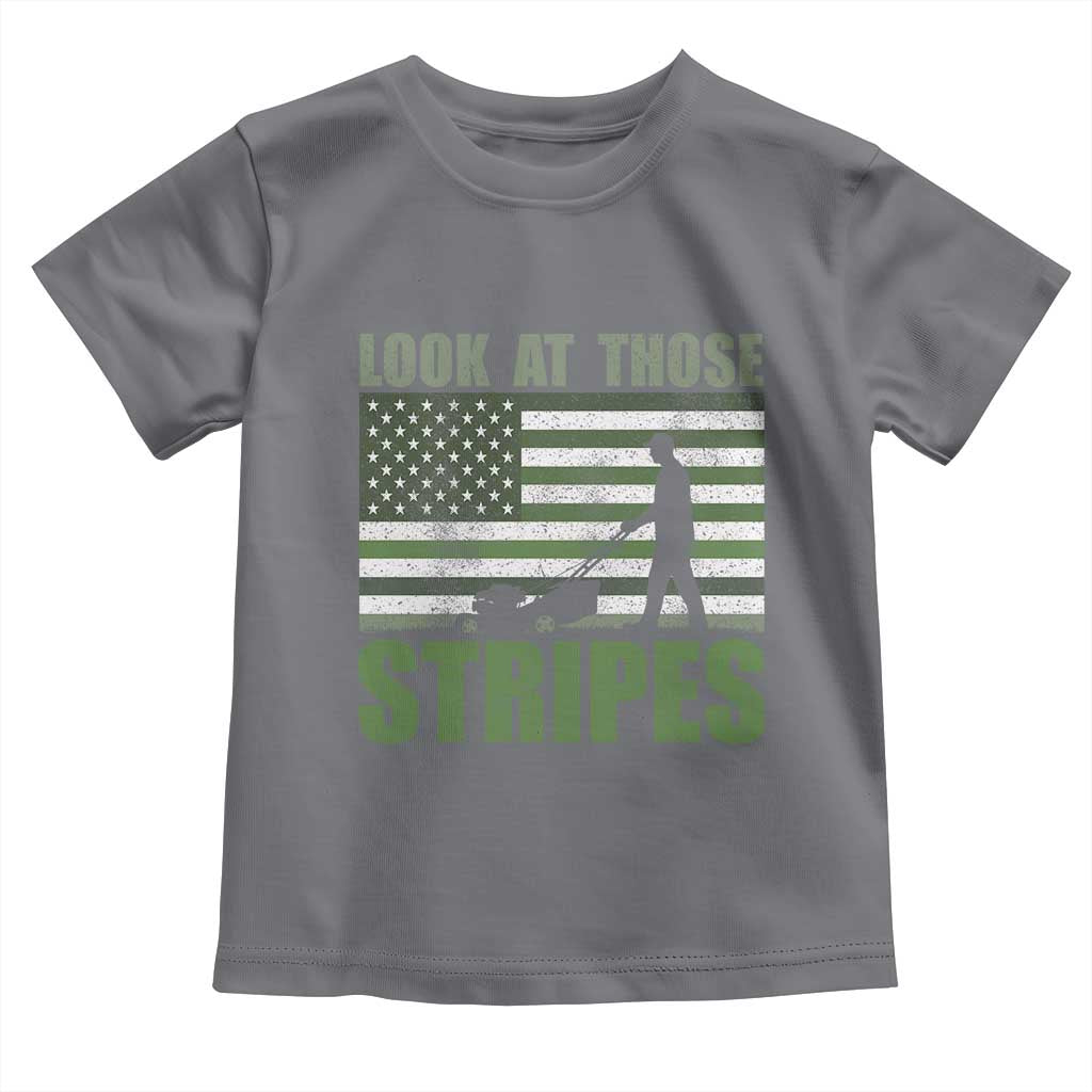 Funny Gardening Lawn Mower Toddler T Shirt Look At Those Stripes American Flag - Wonder Print Shop