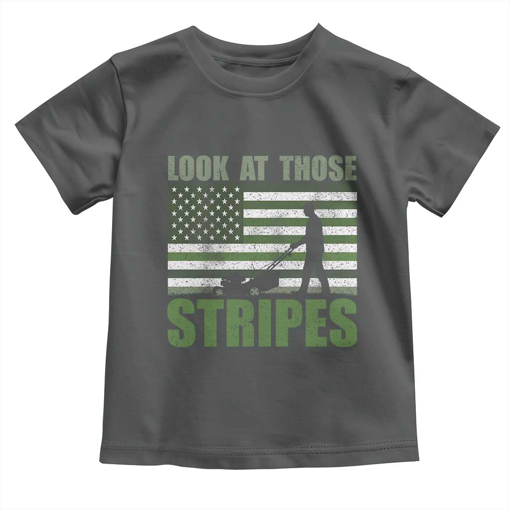 Funny Gardening Lawn Mower Toddler T Shirt Look At Those Stripes American Flag - Wonder Print Shop