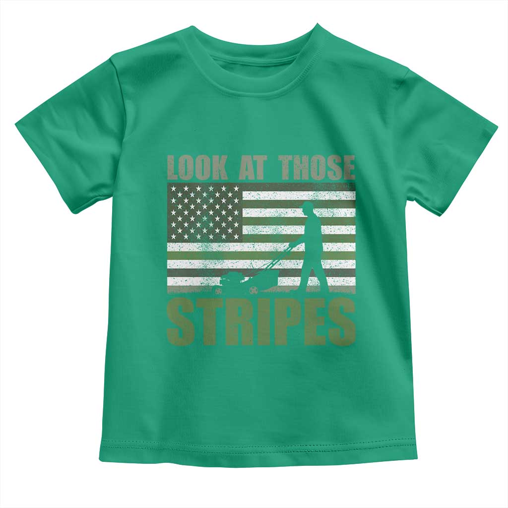 Funny Gardening Lawn Mower Toddler T Shirt Look At Those Stripes American Flag - Wonder Print Shop