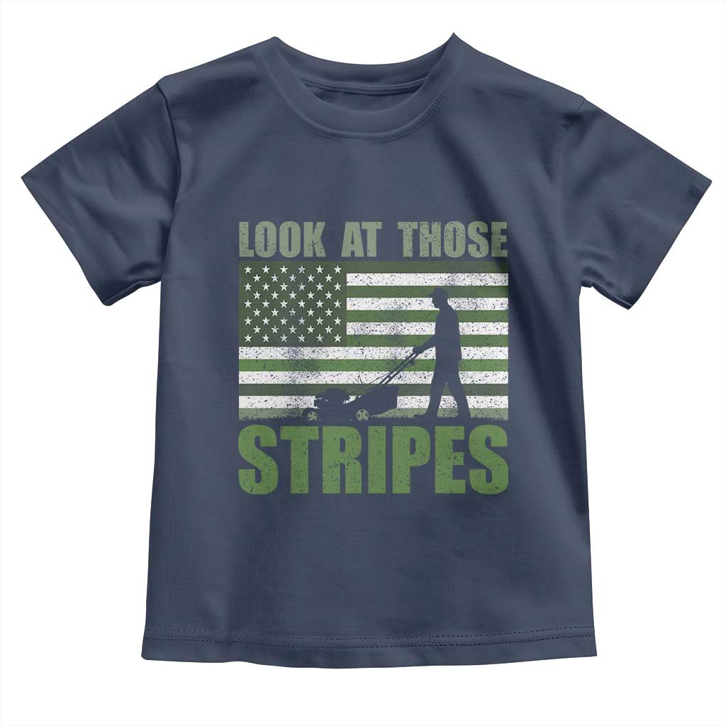 Funny Gardening Lawn Mower Toddler T Shirt Look At Those Stripes American Flag - Wonder Print Shop