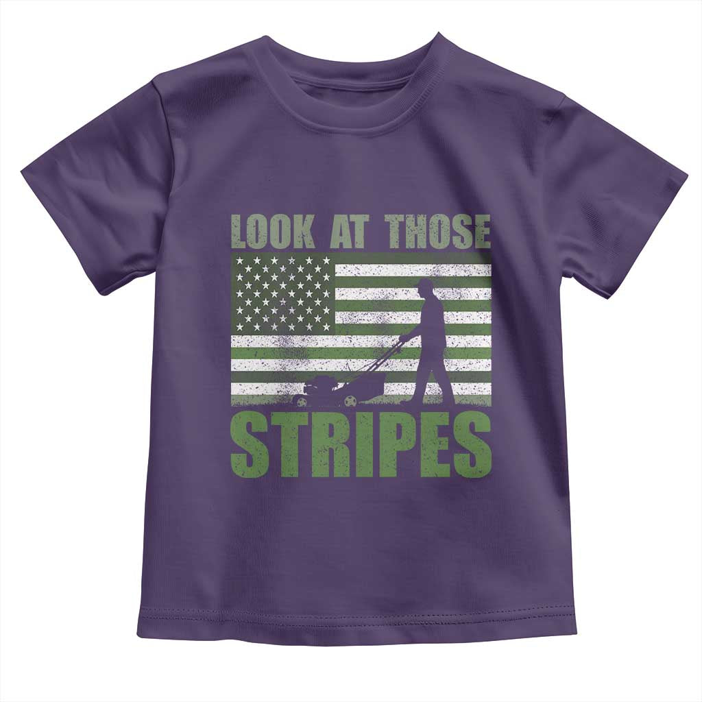 Funny Gardening Lawn Mower Toddler T Shirt Look At Those Stripes American Flag - Wonder Print Shop