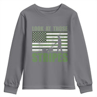 Funny Gardening Lawn Mower Youth Sweatshirt Look At Those Stripes American Flag - Wonder Print Shop