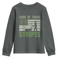 Funny Gardening Lawn Mower Youth Sweatshirt Look At Those Stripes American Flag - Wonder Print Shop