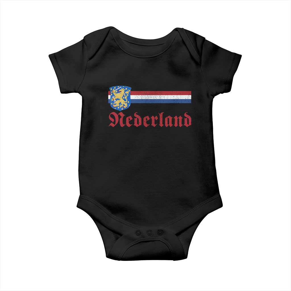 Nederland Holland Emblem Lion Vintage Dutch Flag Baby Onesie