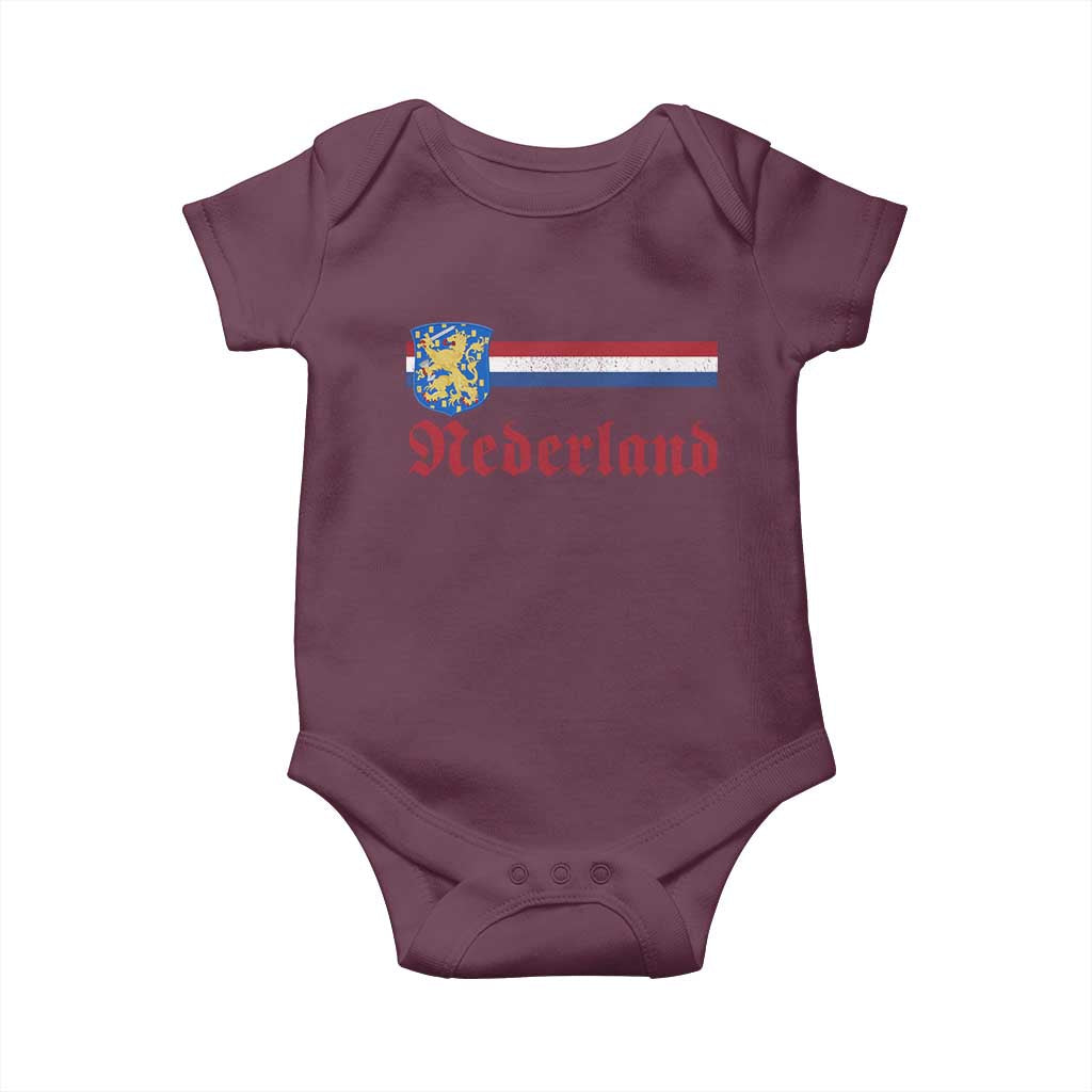 Nederland Holland Emblem Lion Vintage Dutch Flag Baby Onesie