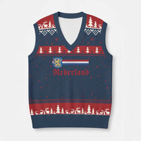Nederland Holland Emblem Lion Vintage Dutch Flag V-Neck Knit Sweater Vest