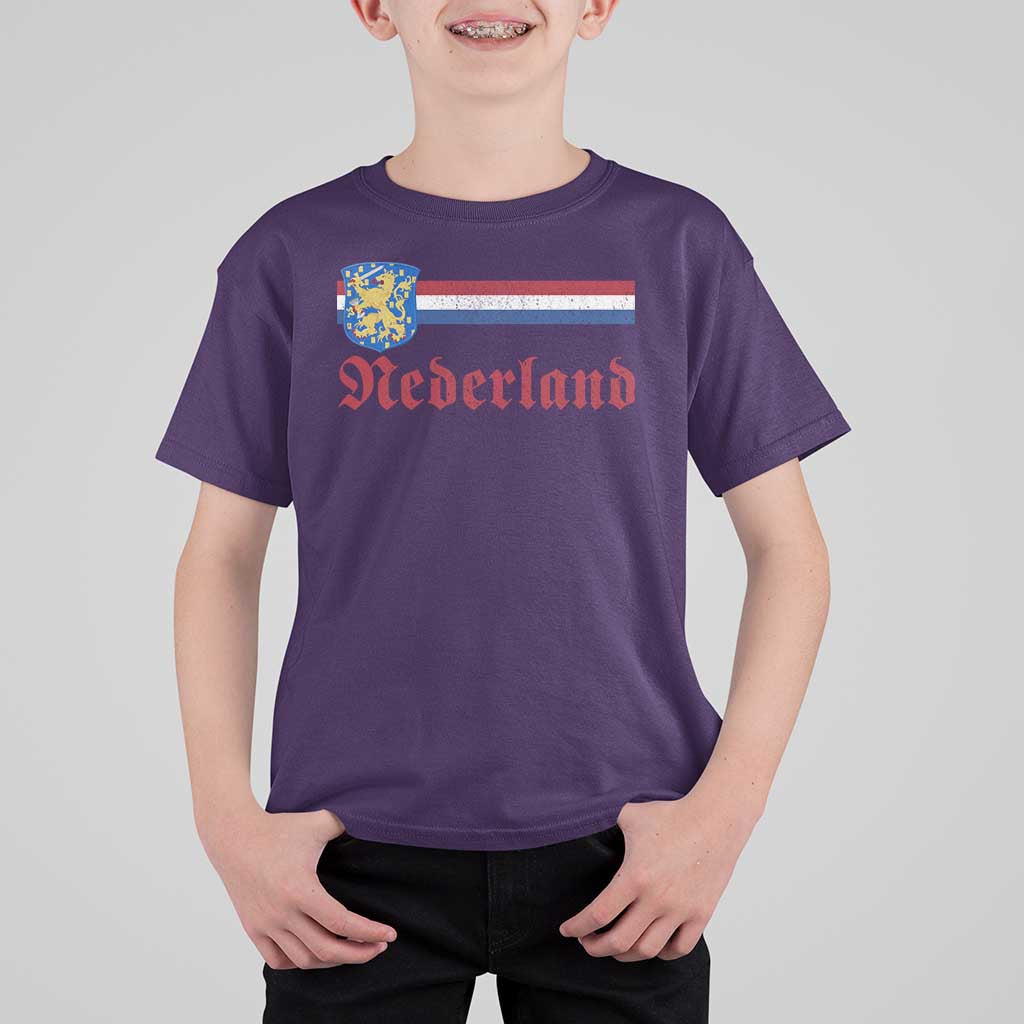Nederland Holland Emblem Lion Vintage Dutch Flag T Shirt For Kid