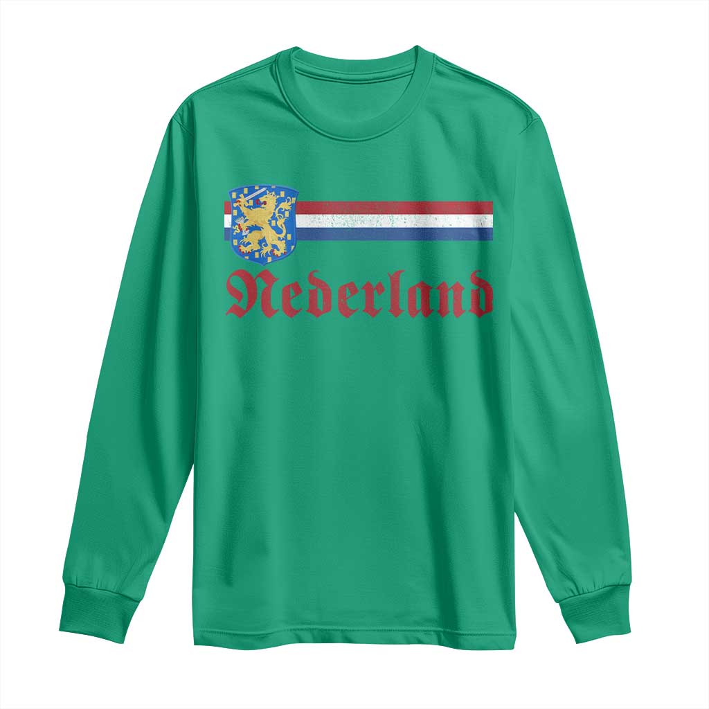 Nederland Holland Emblem Lion Vintage Dutch Flag Long Sleeve Shirt