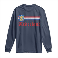 Nederland Holland Emblem Lion Vintage Dutch Flag Long Sleeve Shirt