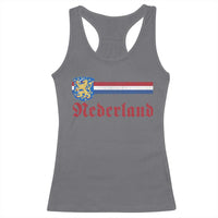 Nederland Holland Emblem Lion Vintage Dutch Flag Racerback Tank Top