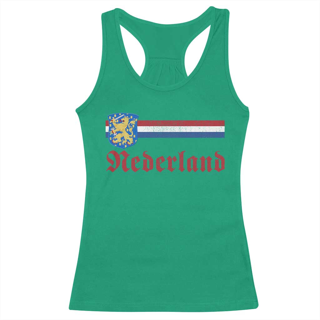 Nederland Holland Emblem Lion Vintage Dutch Flag Racerback Tank Top