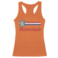 Nederland Holland Emblem Lion Vintage Dutch Flag Racerback Tank Top