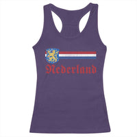 Nederland Holland Emblem Lion Vintage Dutch Flag Racerback Tank Top