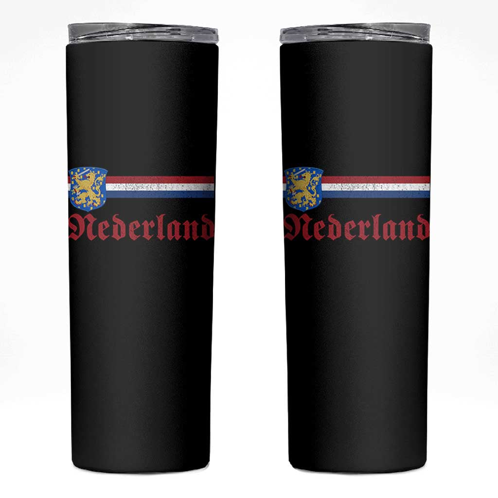 Nederland Holland Emblem Lion Vintage Dutch Flag Skinny Tumbler