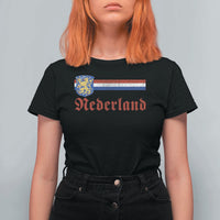 Nederland Holland Emblem Lion Vintage Dutch Flag T Shirt For Women