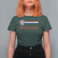 Nederland Holland Emblem Lion Vintage Dutch Flag T Shirt For Women