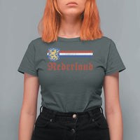 Nederland Holland Emblem Lion Vintage Dutch Flag T Shirt For Women