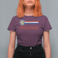 Nederland Holland Emblem Lion Vintage Dutch Flag T Shirt For Women